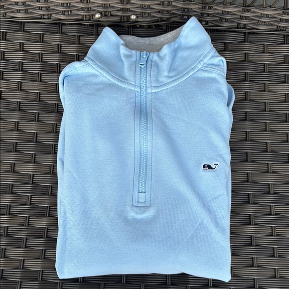 Men’s Vineyard Vines Light Blue Quarter-Zip Pullover, Medium - Picture 1 of 3